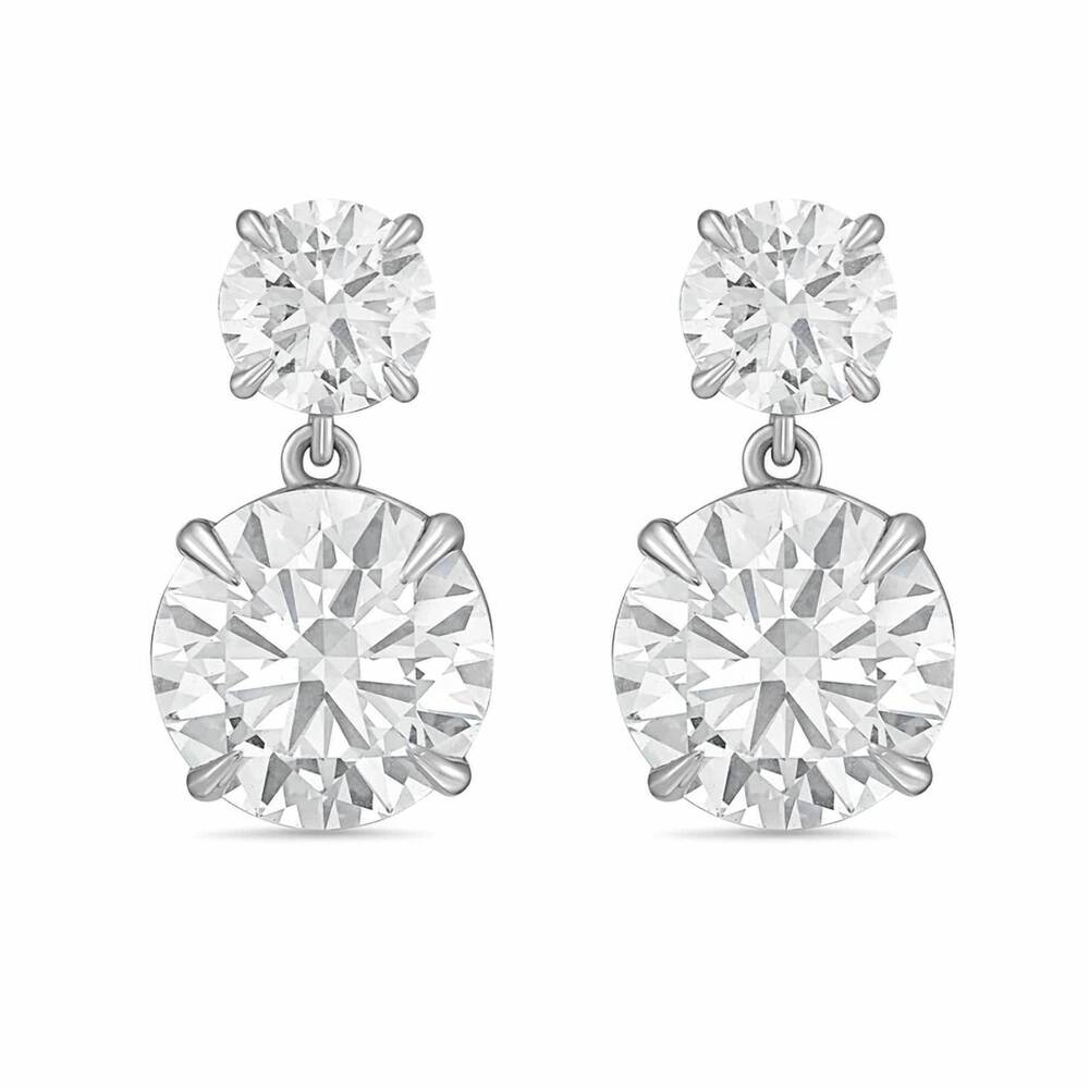 NEW DIANA M JEWELS women's round lab-grown diamond stud earrings (8.00 ct tcw) -